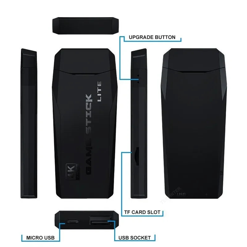 Retro Game Stick 4K 64GB | Wireless Console with 20,000+ Classic Games