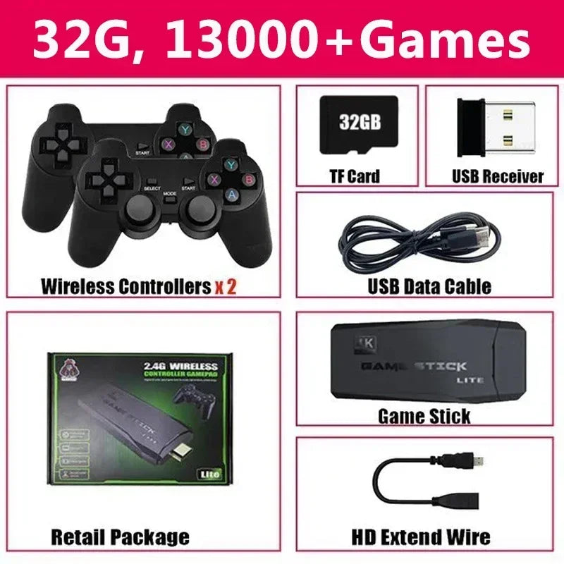 Retro Game Stick 4K 64GB | Wireless Console with 20,000+ Classic Games