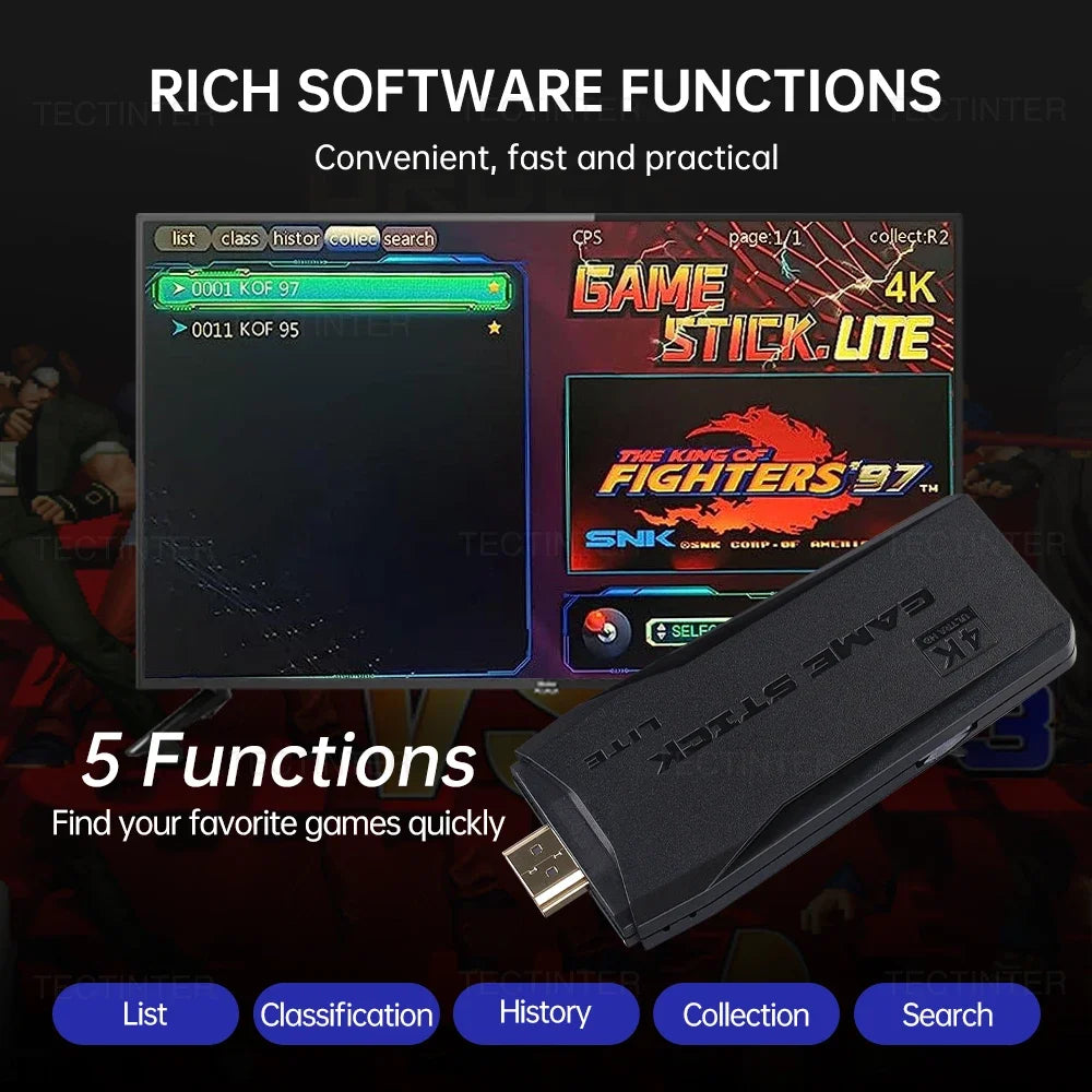 Retro Game Stick 4K 64GB | Wireless Console with 20,000+ Classic Games